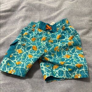 Skin Blue and Orange Geometric Pattern Shorts